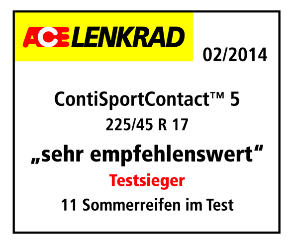 Pneumatici Continental Contisportcontact 5 test ace lenkrad 2014